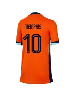 Nederländerna Memphis Depay #10 Replika Hemmakläder Dam EM 2024 Kortärmad